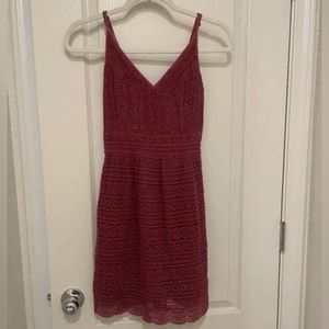 Abercrombie & Fitch Maroon Crochet Dress